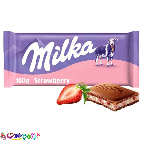 milka شکلات تخته ای چیز کیک توت فرنگی میلکا