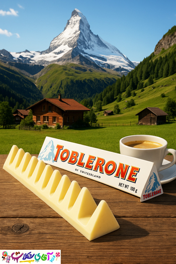 شکلات تخته ای شکلات سفید تابلرون 100 گرم TOBLRONE 1 شکلات تخته ای شکلات سفید تابلرون 100 گرم