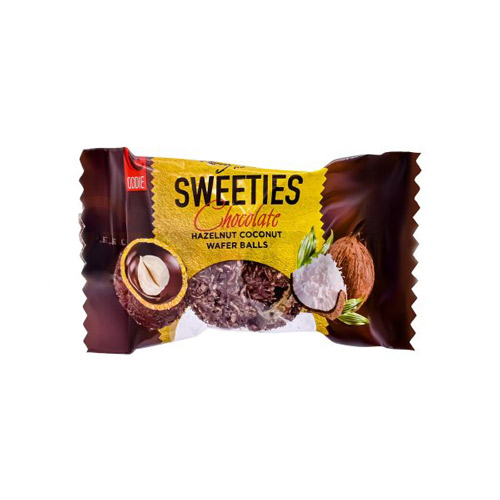 ویفر توپی نارگیلی Oddie سری Sweeties با مغز شکلات و فندق 500 گرم gallery2 600x600 1 شکلات سوییتیز کیلویی