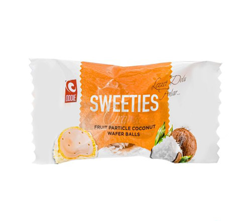ویفر توپی نارگیلی Oddie سری Sweeties حاوی تکه های پرتقال 500 گرم gallery2 600x600 1 شکلات سوییتیز کیلویی