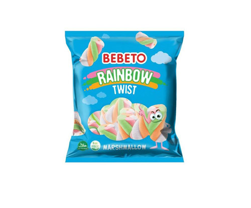 1610 bebeto rainbow twist marshmallow 135g مارشمالو رنگین کمان ببتو 1350گرم